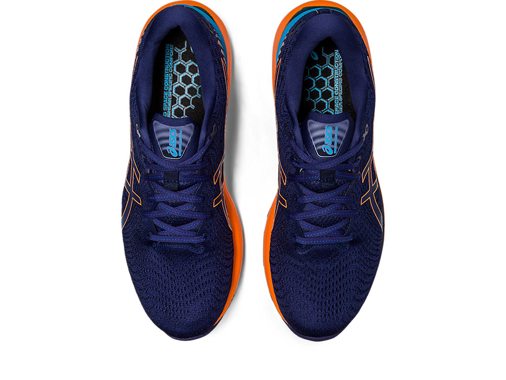 Men's Asics Gel-Cumulus 24 Running Shoes Indigo Blue / Orange | 8370-TPDWL