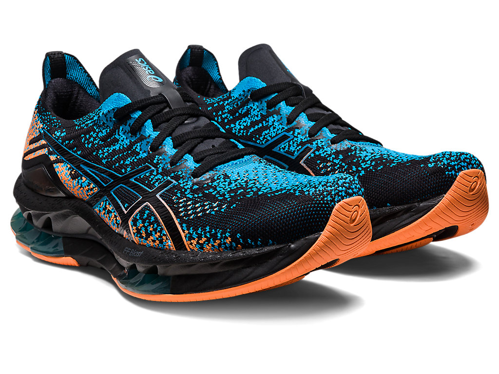 Men's Asics Gel-Kinsei Blast Running Shoes Black / Blue | 1948-GYBDI