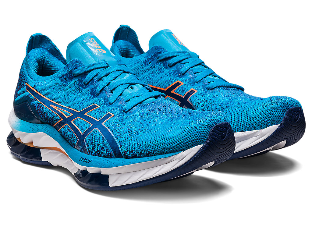 Men's Asics Gel-Kinsei Blast Running Shoes Blue / Orange Coral | 5268-RTYIM