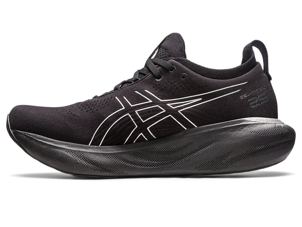 Men's Asics Gel-Nimbus 25 Platinum Running Shoes Black / Silver | 3456-PSCQW