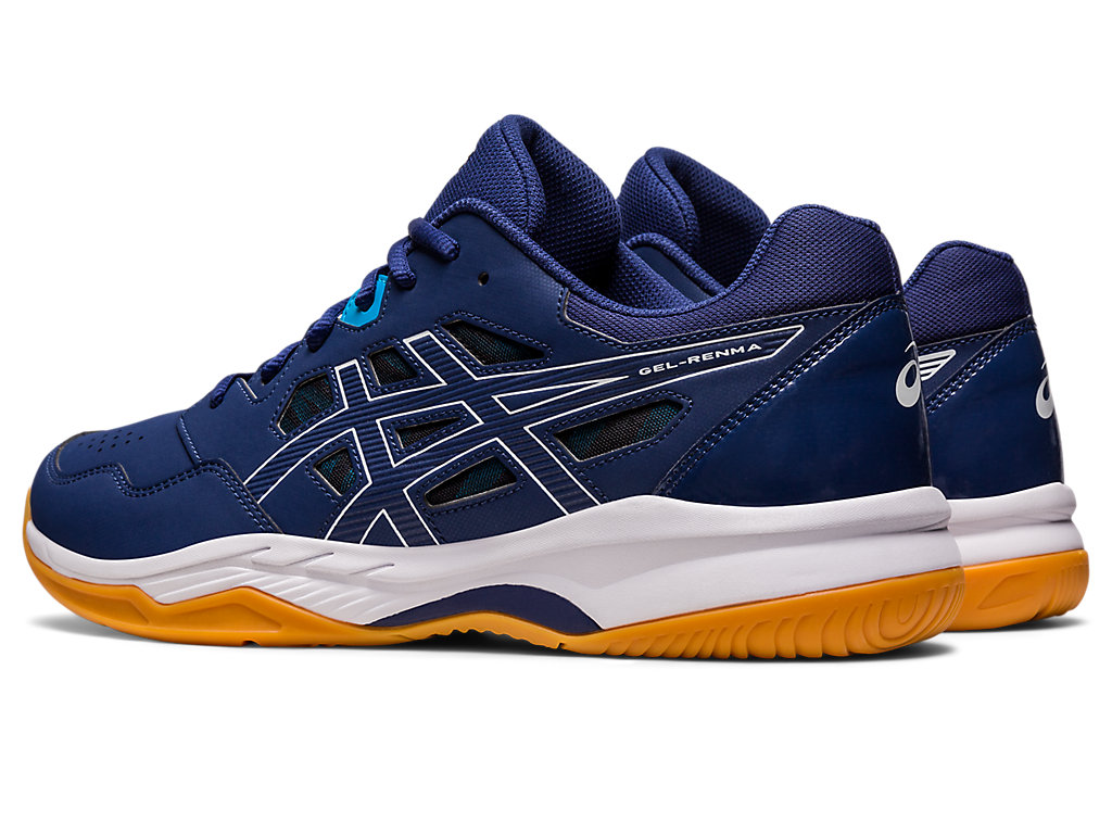 Men's Asics Gel-Renma Tennis Shoes Indigo Blue / White | 2861-VPUJO