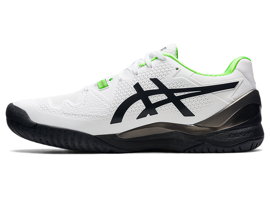 Men's Asics Gel-Resolution 8 (2E) Tennis Shoes White / Green | 7041-JENDQ