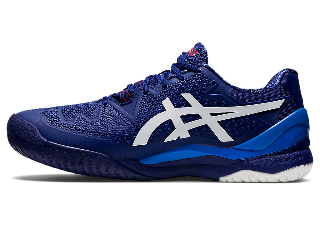 Men's Asics Gel-Resolution 8 (2E) Tennis Shoes Blue / White | 9653-SUZBJ