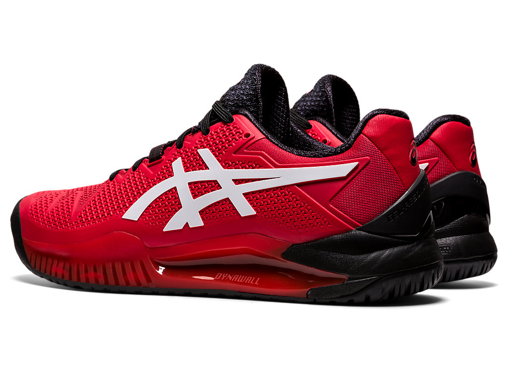 Men's Asics Gel-Resolution 8 Tennis Shoes Red / White | 2180-DCZUL