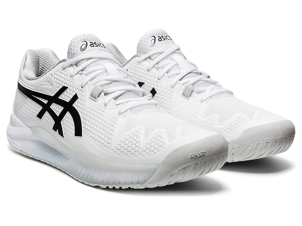 Men's Asics Gel-Resolution 8 Tennis Shoes White / Black | 5624-JIFQG