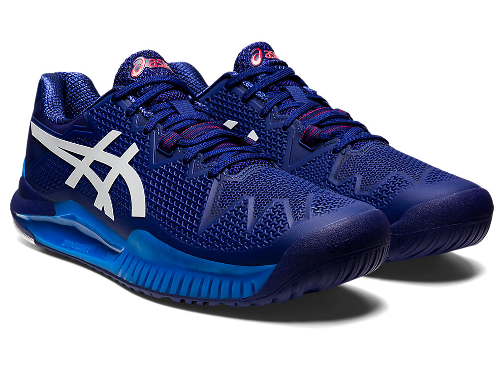 Men's Asics Gel-Resolution 8 Tennis Shoes Blue / White | 7351-XSKEA