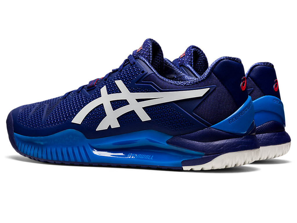 Men's Asics Gel-Resolution 8 Tennis Shoes Blue / White | 7351-XSKEA