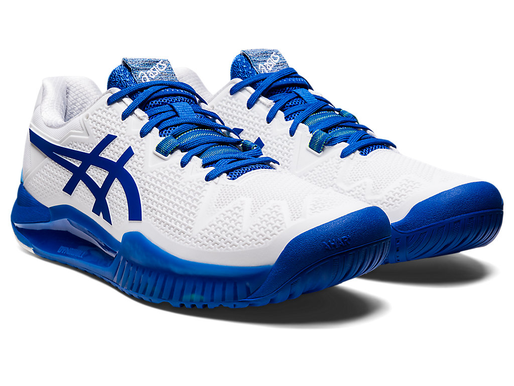 Men's Asics Gel-Resolution 8 Tennis Shoes White / Blue | 8371-KDQPL