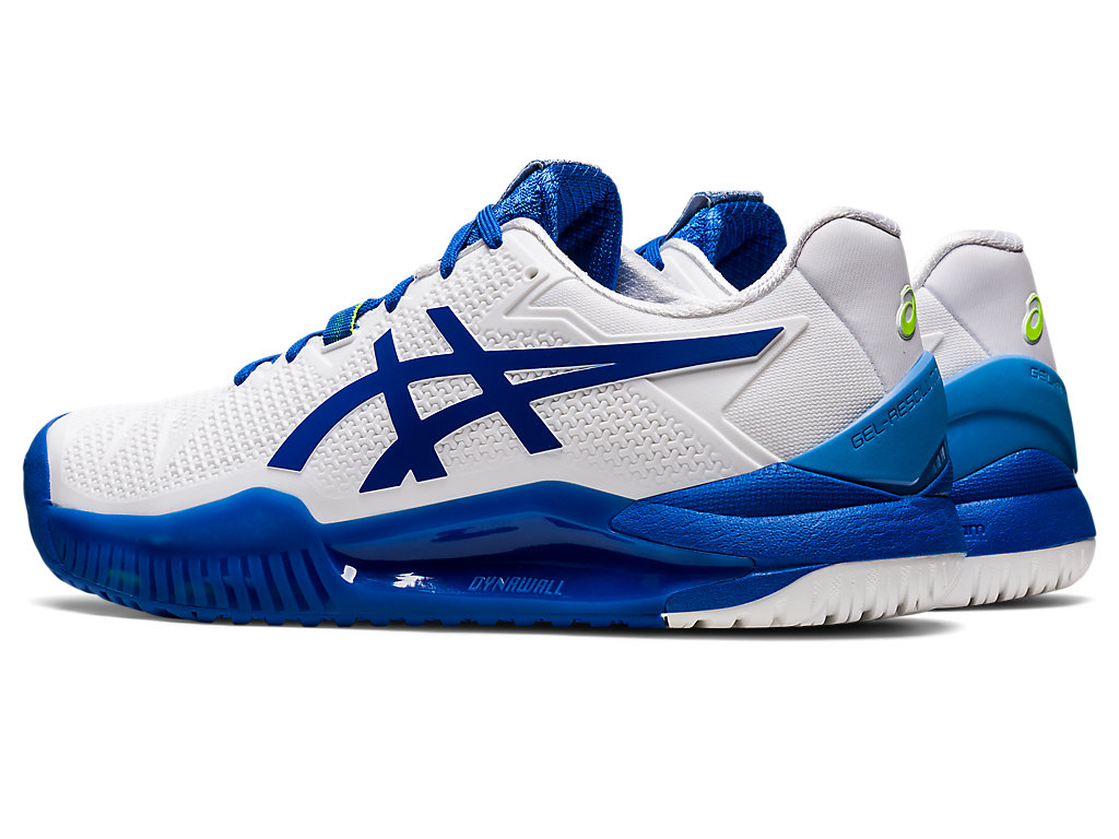 Men's Asics Gel-Resolution 8 Tennis Shoes White / Blue | 8371-KDQPL