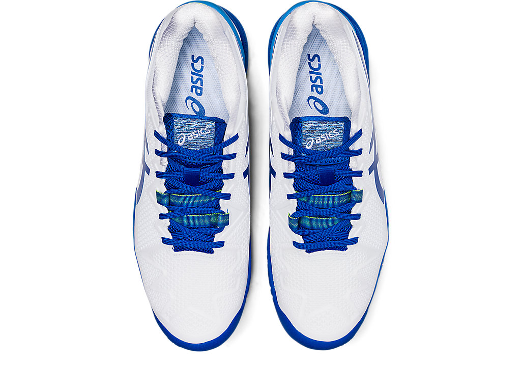 Men's Asics Gel-Resolution 8 Tennis Shoes White / Blue | 8371-KDQPL