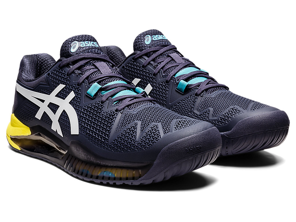 Men's Asics Gel-Resolution 8 Tennis Shoes Indigo / White | 8701-TZWIU