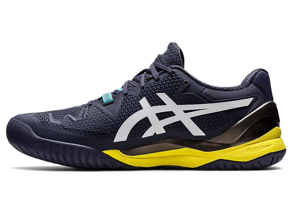 Men's Asics Gel-Resolution 8 Tennis Shoes Indigo / White | 8701-TZWIU