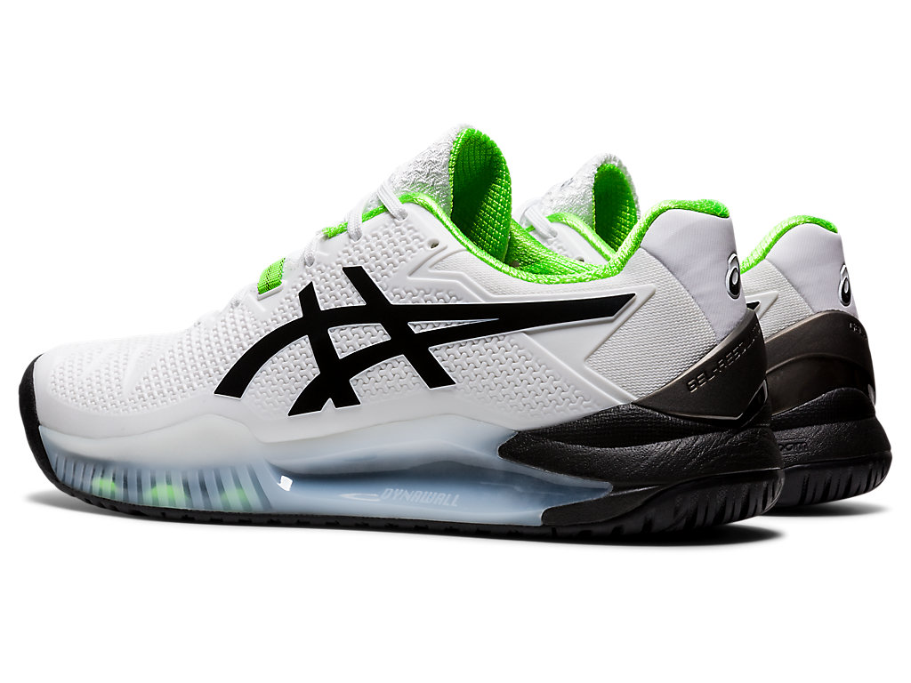 Men's Asics Gel-Resolution 8 Tennis Shoes White / Green | 9207-PHRSG