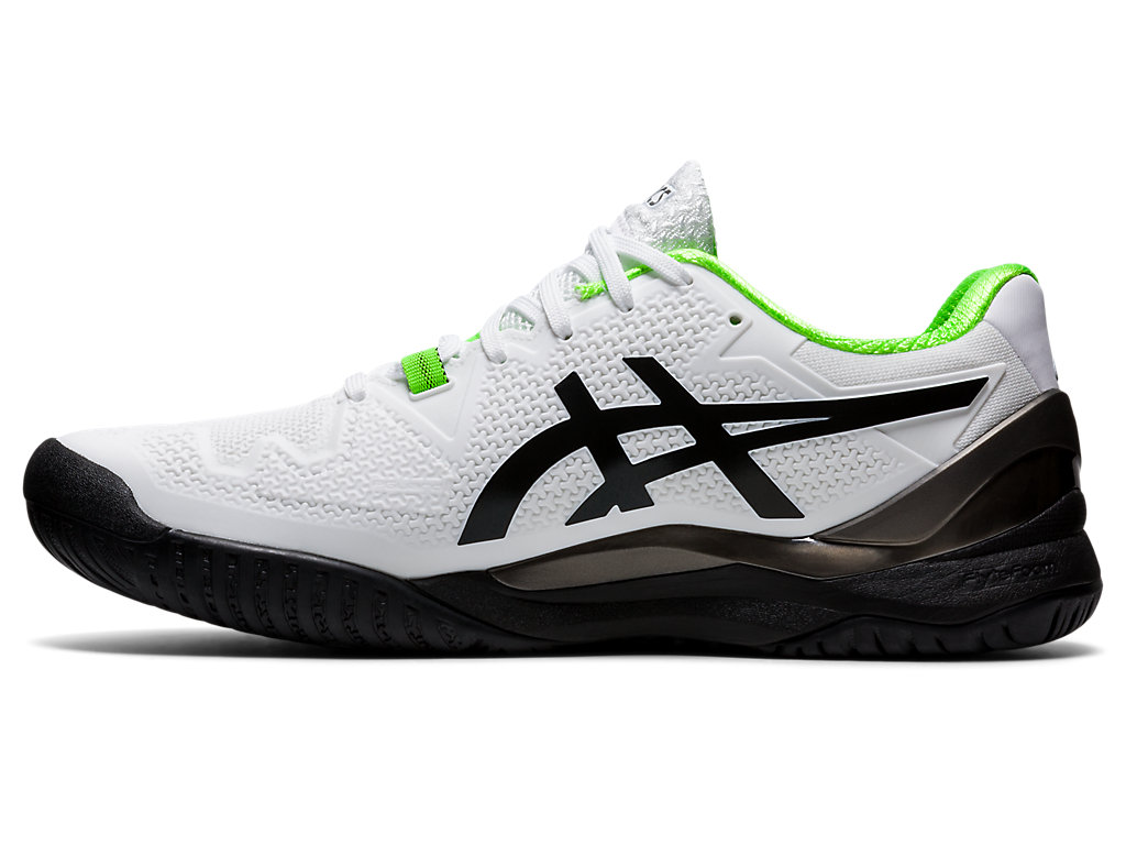 Men's Asics Gel-Resolution 8 Tennis Shoes White / Green | 9207-PHRSG