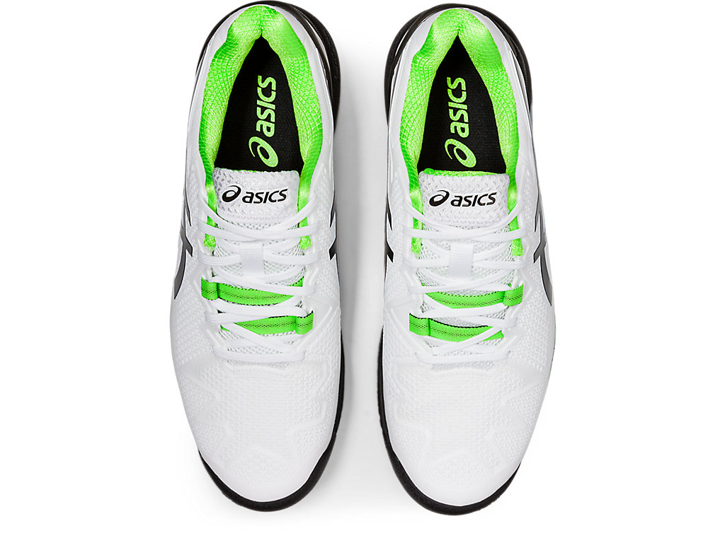 Men's Asics Gel-Resolution 8 Tennis Shoes White / Green | 9207-PHRSG