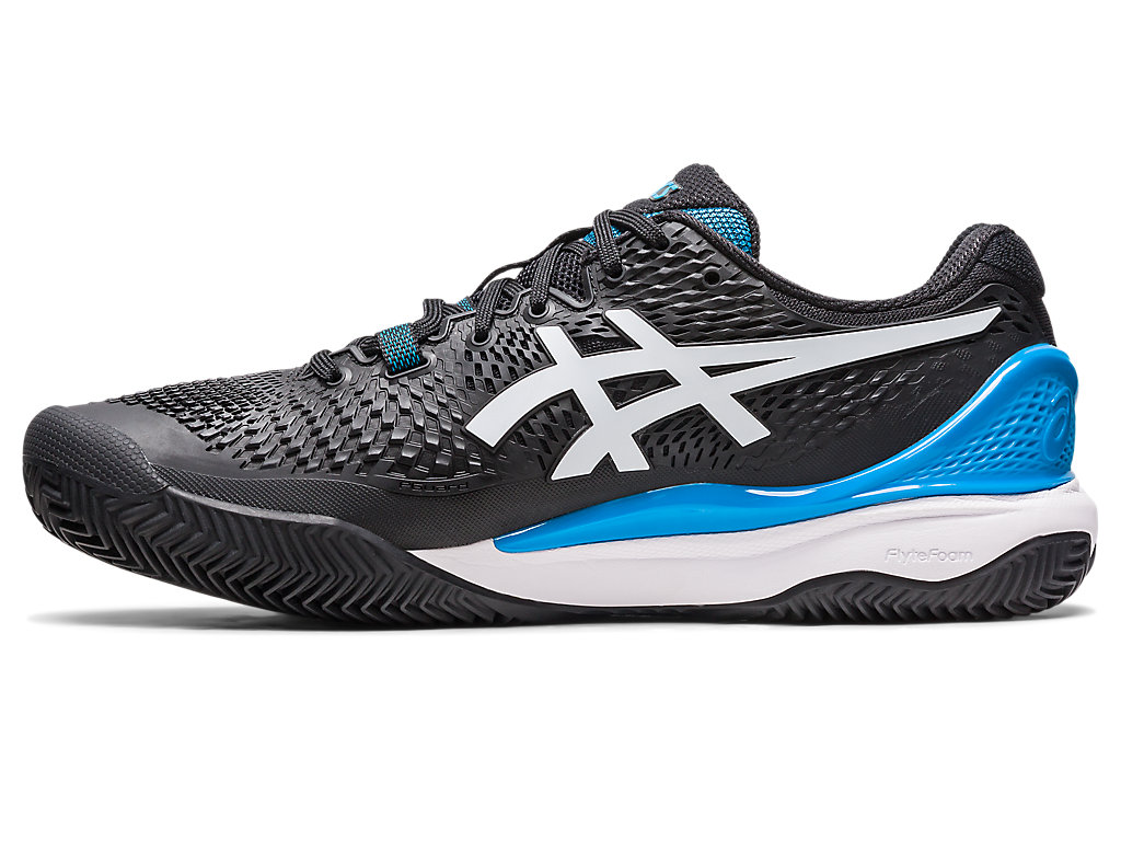 Men's Asics Gel-Resolution 9 Clay Tennis Shoes Black / White | 5702-RUGHC