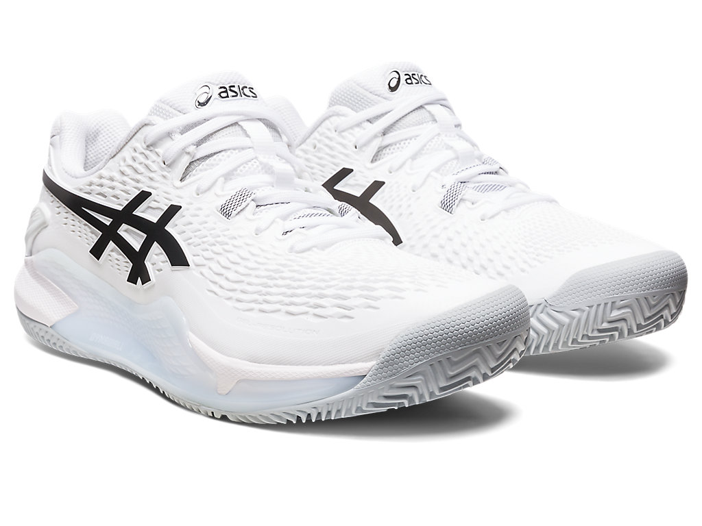 Men's Asics Gel-Resolution 9 Clay Tennis Shoes White / Black | 8976-IZHCW