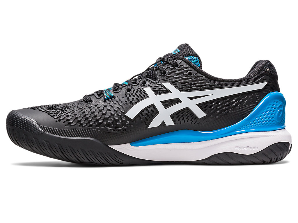 Men's Asics Gel-Resolution 9 Tennis Shoes Black / White | 5187-UDLTG