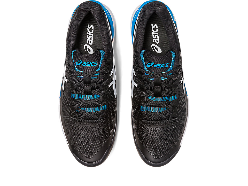 Men's Asics Gel-Resolution 9 Tennis Shoes Black / White | 5187-UDLTG