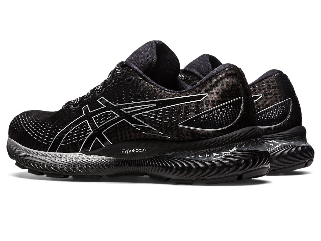 Men's Asics Gel-Saiun Running Shoes Black / Silver | 9182-FMTHL