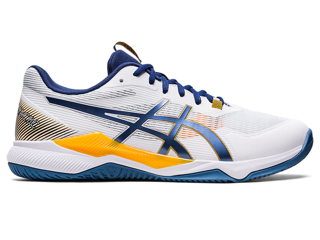 Men\'s Asics Gel-Tactic Volleyball Shoes White / Deep | 6723-MNOQW