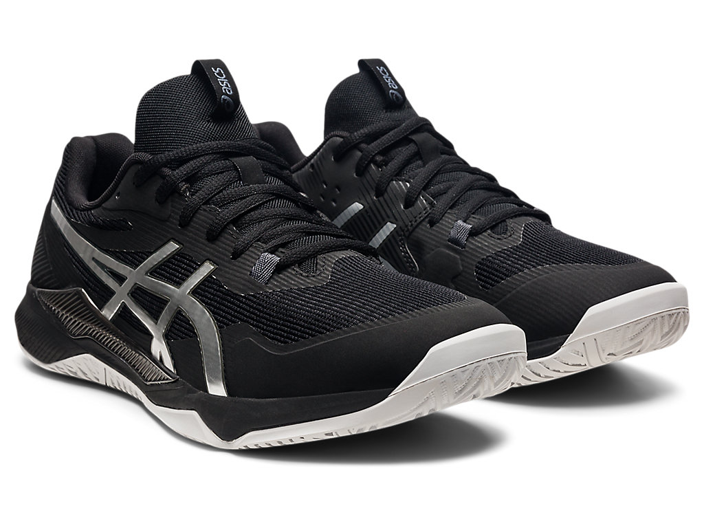 Men's Asics Gel-Tactic Volleyball Shoes Black / Silver | 9052-BKHWS