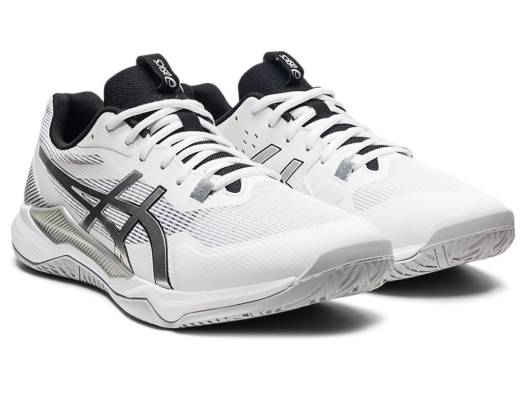 Men's Asics Gel-Tactic Volleyball Shoes White / Silver | 9381-RIVUZ