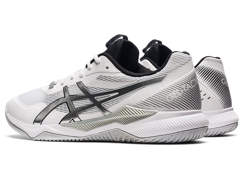 Men's Asics Gel-Tactic Volleyball Shoes White / Silver | 9381-RIVUZ