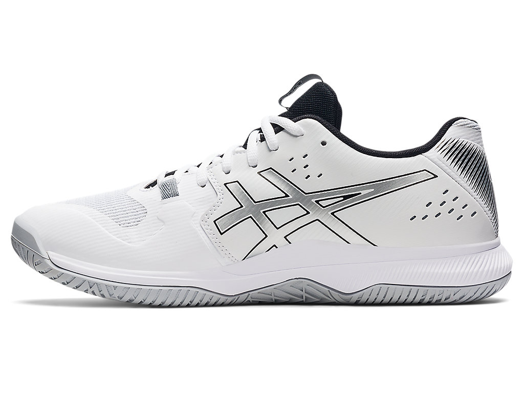 Men's Asics Gel-Tactic Volleyball Shoes White / Silver | 9381-RIVUZ