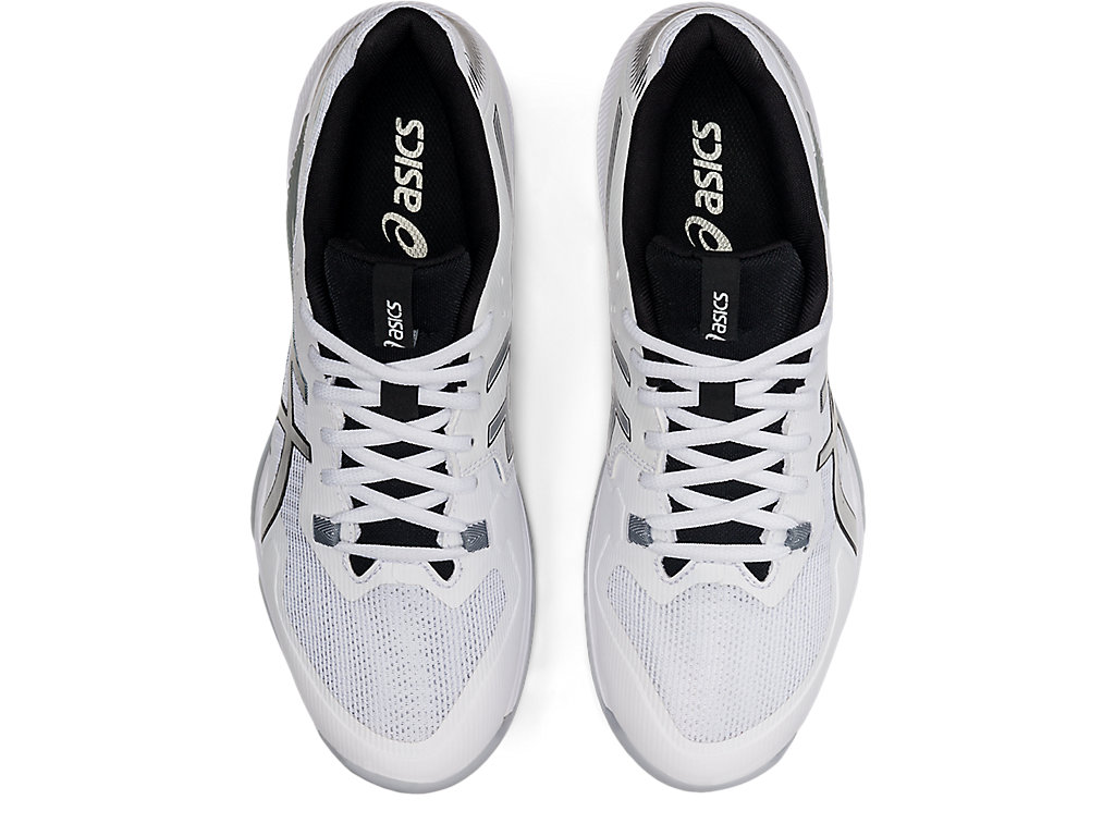 Men's Asics Gel-Tactic Volleyball Shoes White / Silver | 9381-RIVUZ