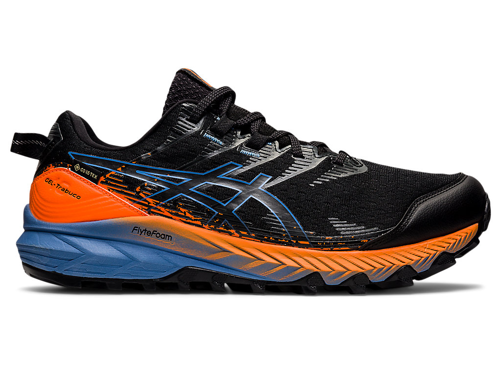 Men\'s Asics Gel-Trabuco 10 Gtx Trail Running Shoes Black / Blue | 3514-MFTBY