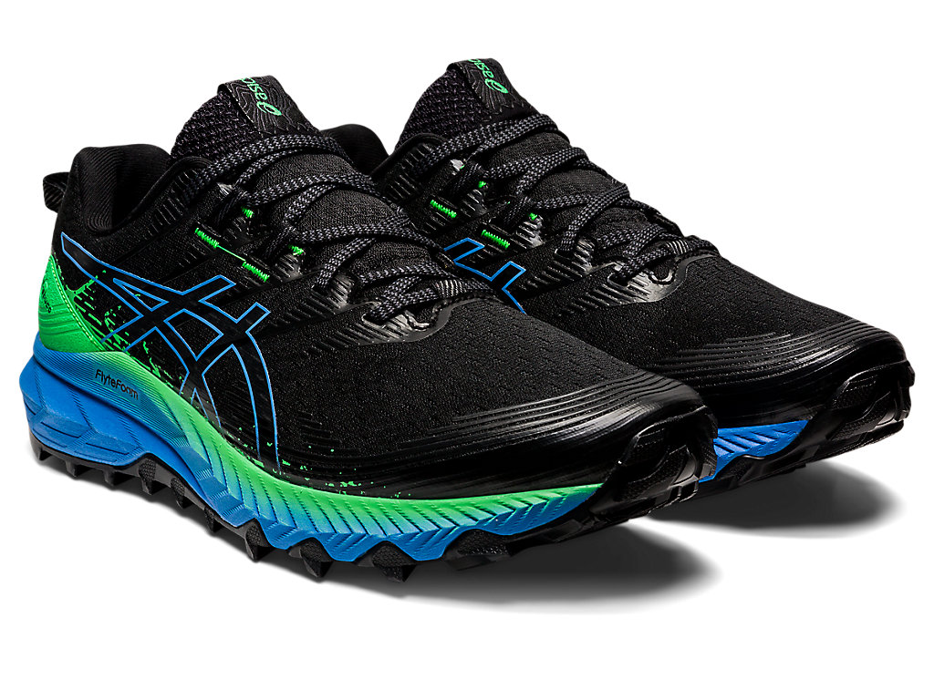 Men's Asics Gel-Trabuco 10 Trail Running Shoes Black / Blue | 2697-PRDHY