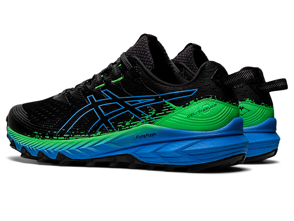 Men's Asics Gel-Trabuco 10 Trail Running Shoes Black / Blue | 2697-PRDHY