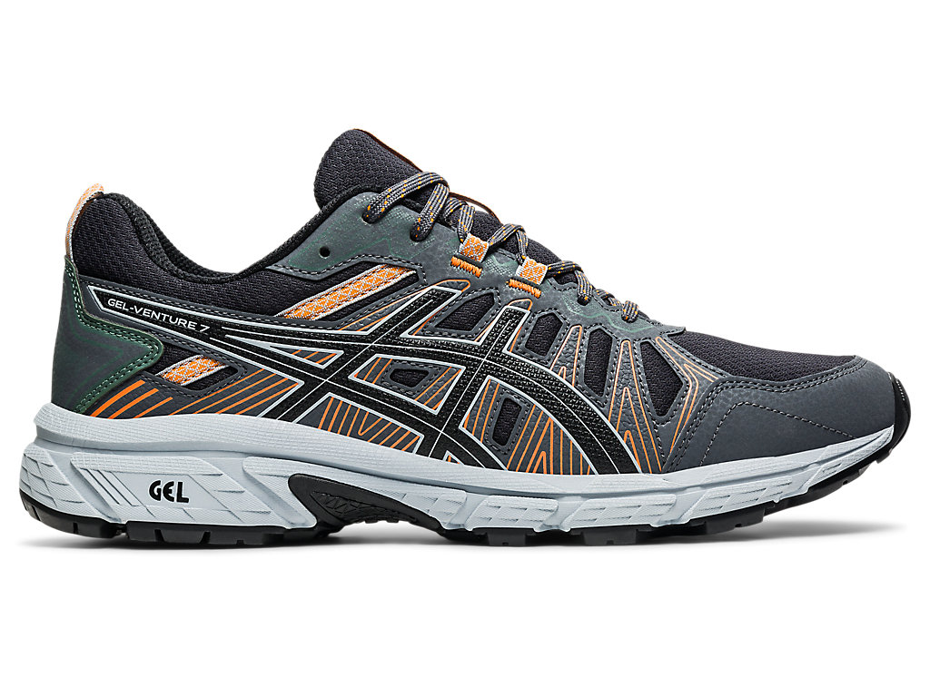 Men\'s Asics Gel-Venture 7 Trail Running Shoes Deep Grey / Black | 6510-NRKTL