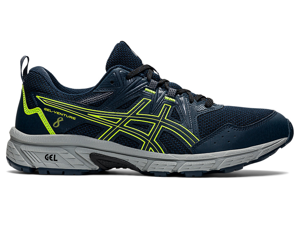 Men\'s Asics Gel-Venture 8 Trail Running Shoes Blue / Green | 6471-QRFJM