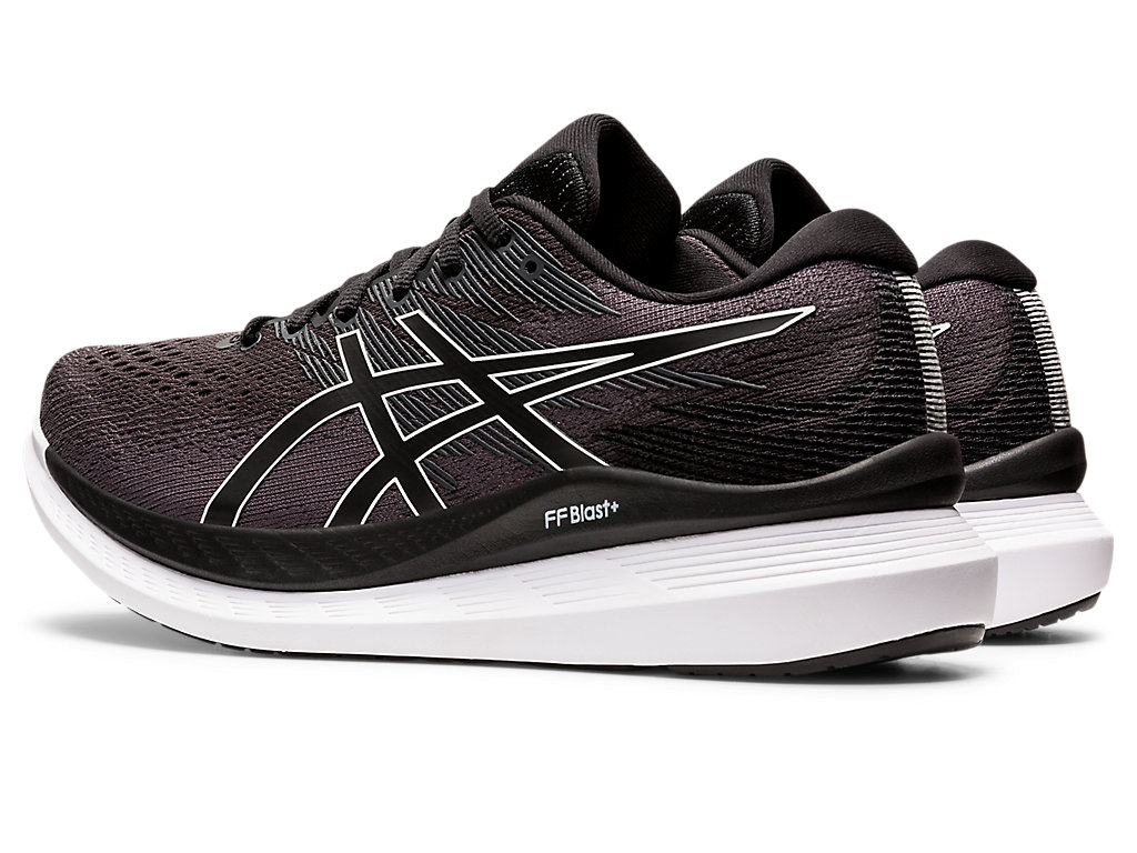 Men's Asics Glideride 3 Running Shoes Black / White | 0458-USYFD