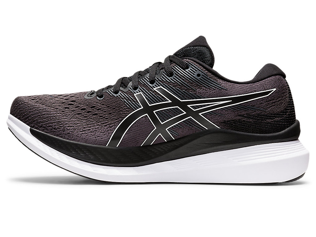 Men's Asics Glideride 3 Running Shoes Black / White | 0458-USYFD