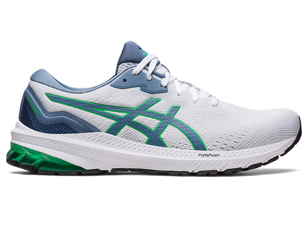 Men\'s Asics Gt-1000 11 Running Shoes White / Grey Blue | 2034-PNXQR