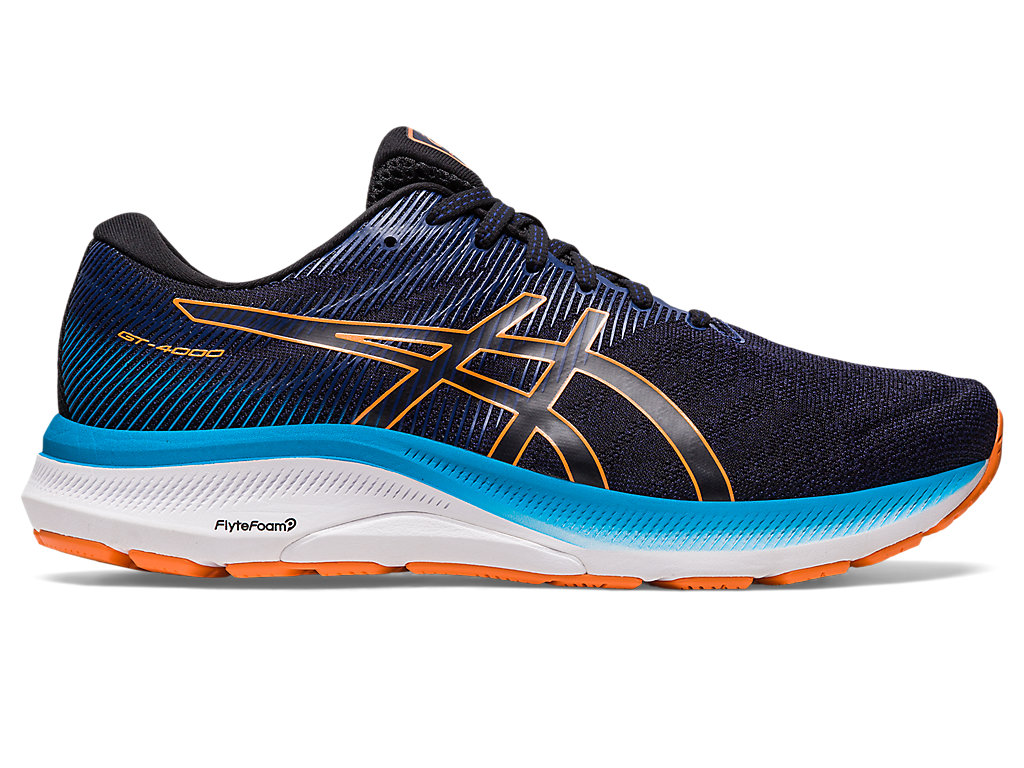 Men\'s Asics Gt-4000 3 Running Shoes Black / Orange Coral | 7380-KJNWU