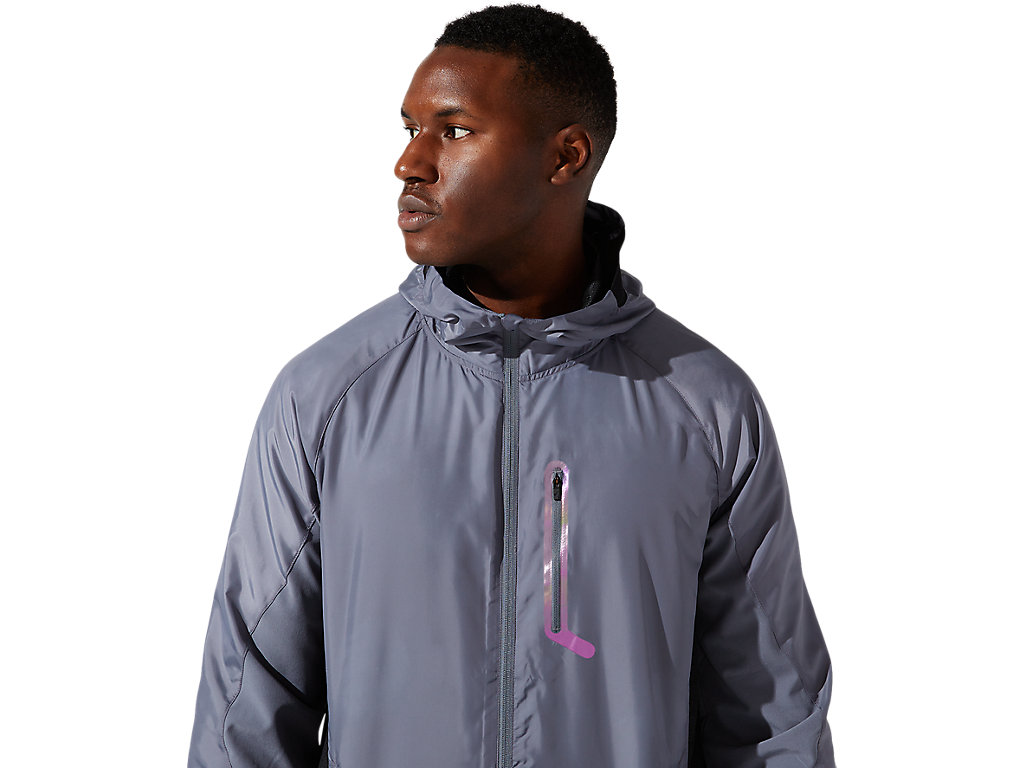 Men's Asics Hybrid Woven Jackets Dark Grey | 1546-BOWEG