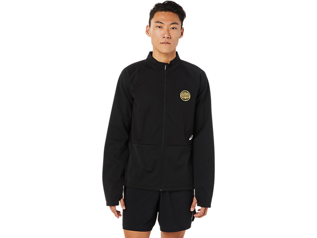 Men\'s Asics Lam Jackets Black | 8239-ZYEMW