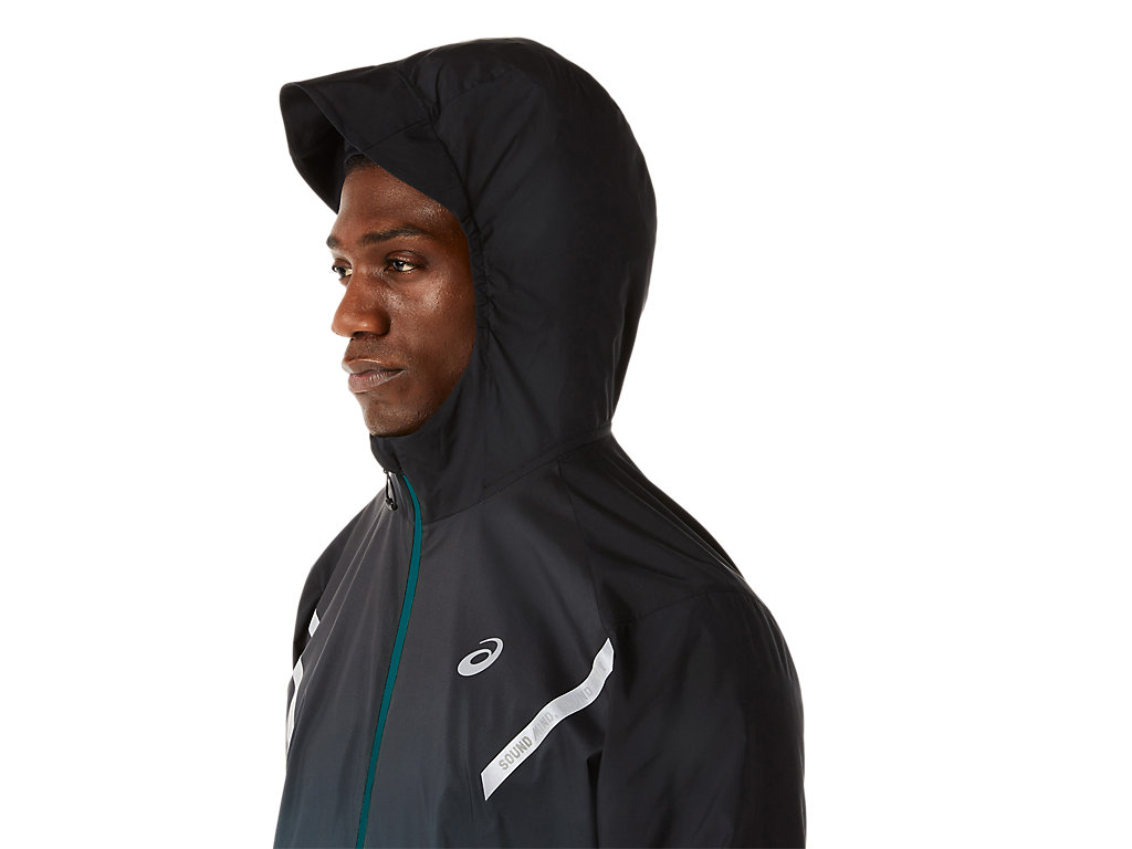 Men's Asics Lite-Show Jackets Black / Deep Green | 7813-SDFIU