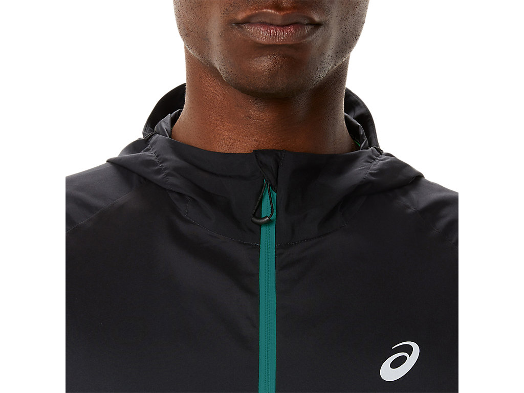 Men's Asics Lite-Show Jackets Black / Deep Green | 7813-SDFIU