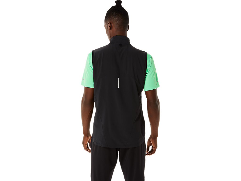 Men's Asics Lite-Show Vest Jackets Black / Black | 0386-XRBZF