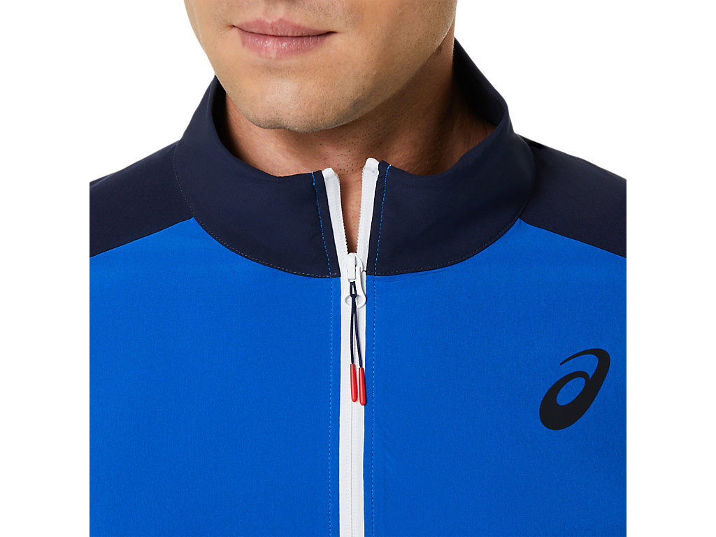 Men's Asics Match Jackets Blue | 5234-IDPWF