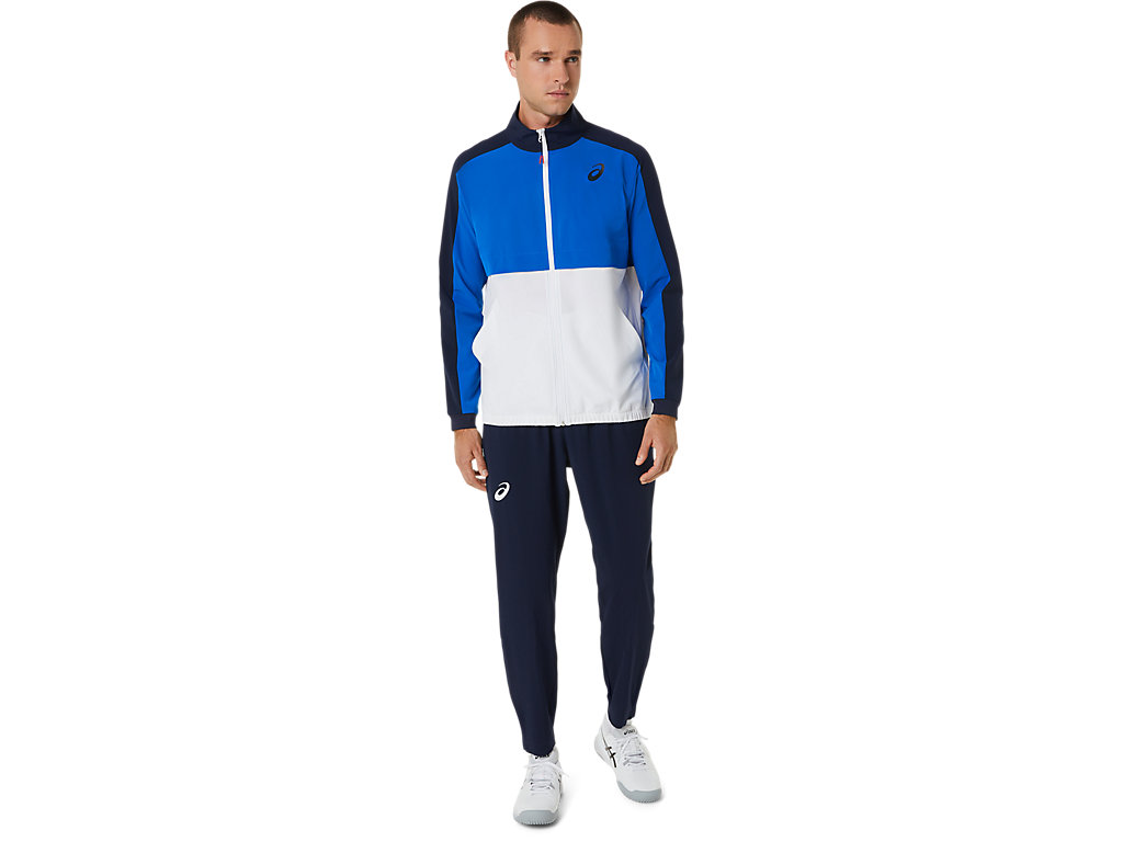 Men's Asics Match Jackets Blue | 5234-IDPWF