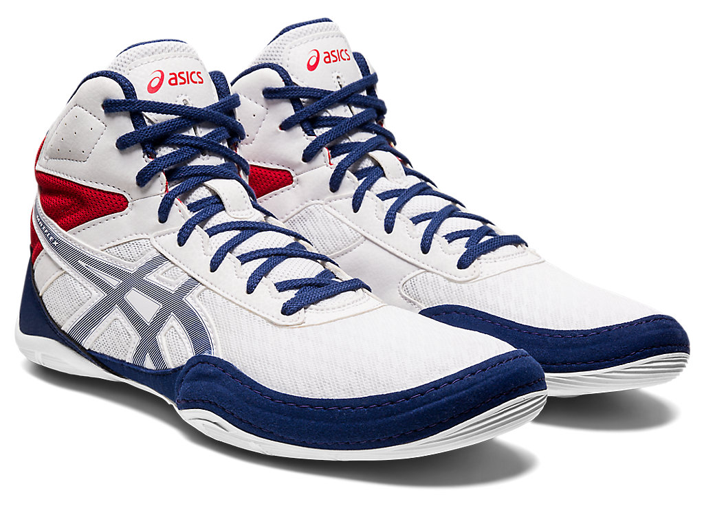 Men's Asics Matflex 6 Wrestling Shoes White / Deep | 5834-GVJMH