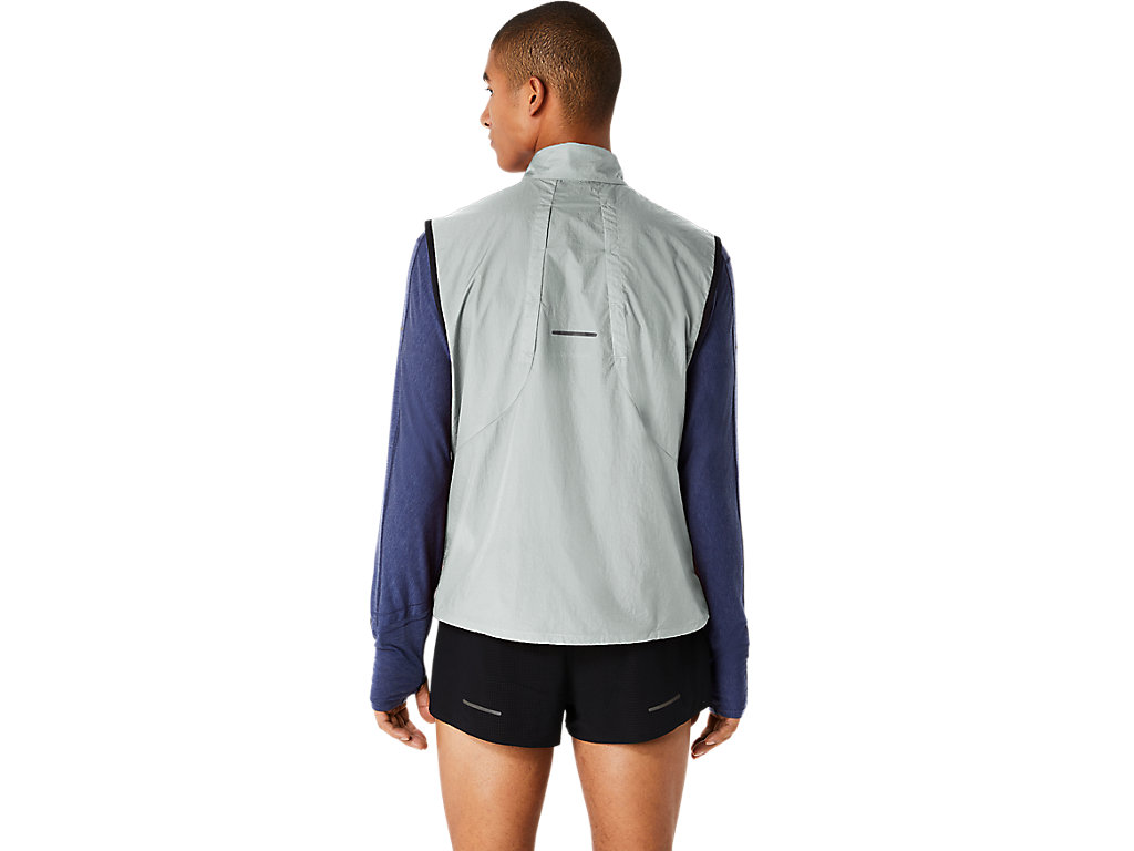 Men's Asics Metarun Packable Vest Jackets Light Olive | 7024-YCGBW