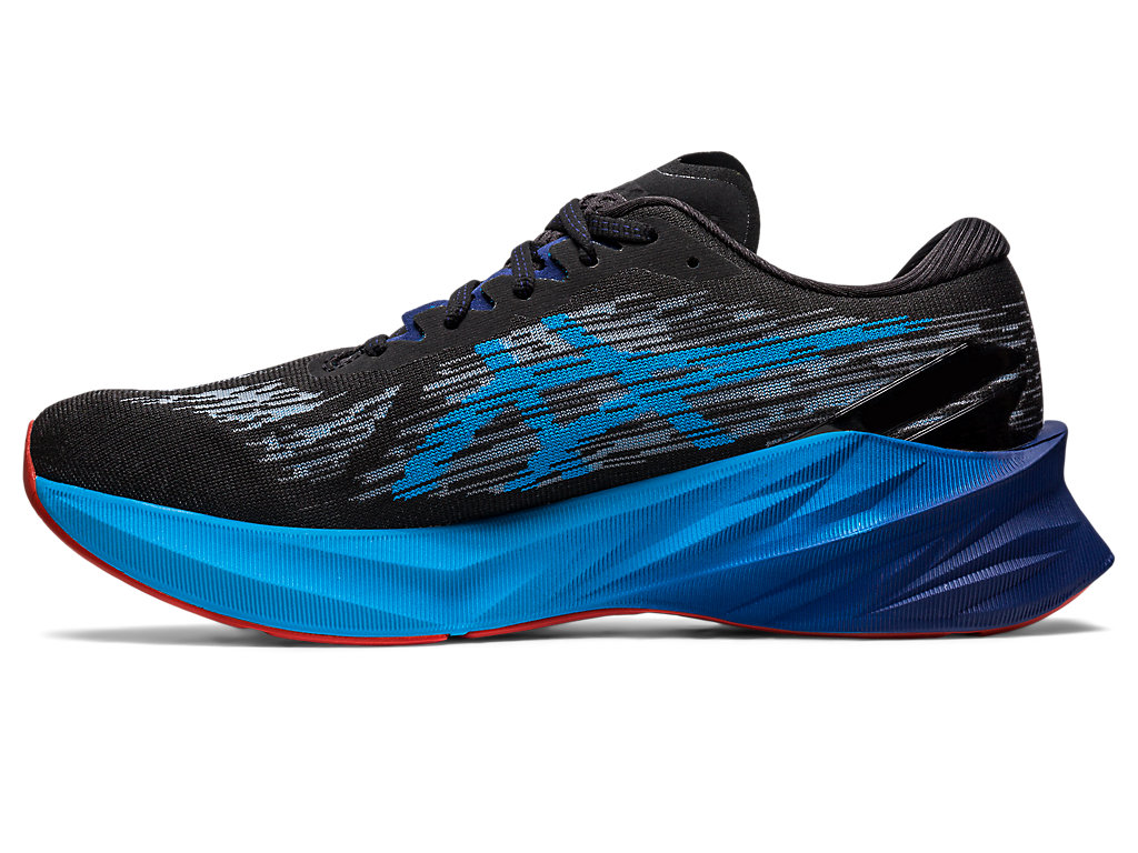 Men's Asics Novablast 3 Running Shoes Black / Blue | 3207-WZLTY