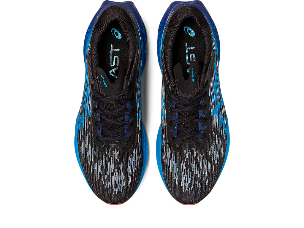 Men's Asics Novablast 3 Running Shoes Black / Blue | 3207-WZLTY